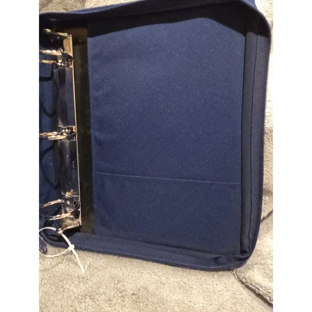 Vintage 1990s Mead Five Star Navy Blue 3‎ Ring First Gear Zipper Binder